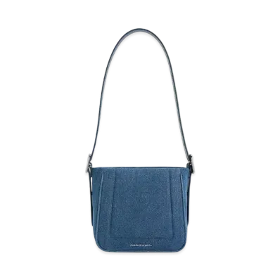 CHARLES & KEITH Petra Boxy Bucket Bag "DenimBlue"