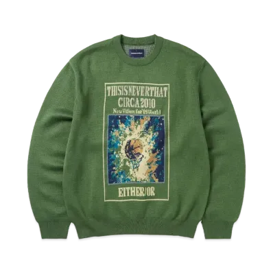 thisisneverthat Basketball Hoop Knit Sweater "Green"