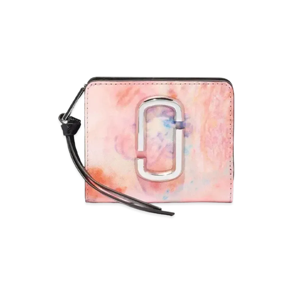 MARC JACOBS The Snapshot Watercolor Compact Wallet "Nude Multi"