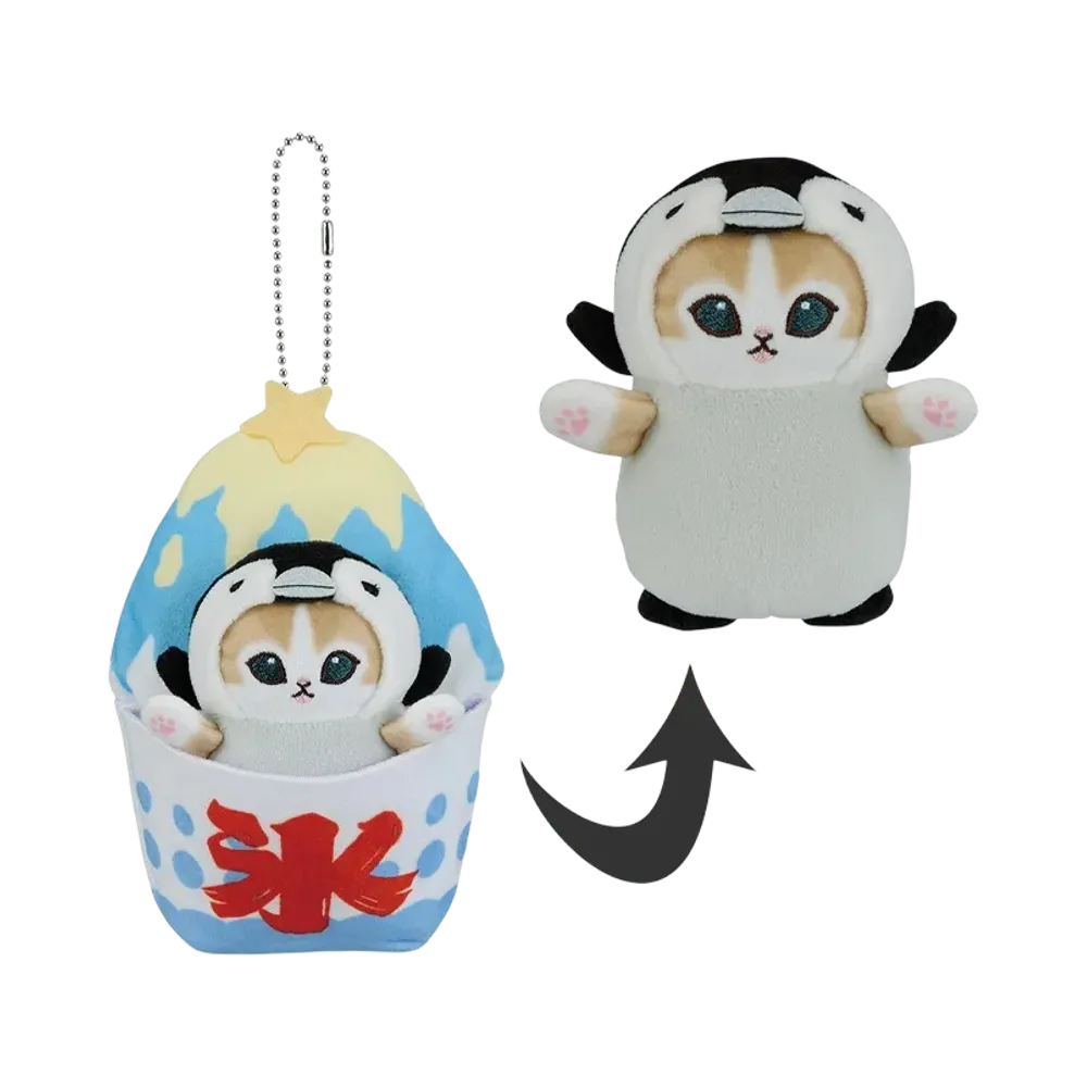 BANDAI "Ichiban Kuji" -mofusand ~Cool and Relaxing Time~- C Prize Cool Sweets Blanket Plush Mascot - Penguin Nyan