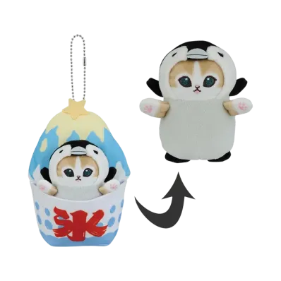 BANDAI "Ichiban Kuji" -mofusand ~Cool and Relaxing Time~- C Prize Cool Sweets Blanket Plush Mascot - Penguin Nyan