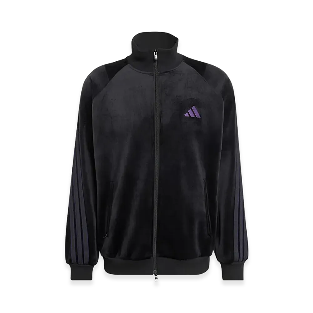 adidas Stadium Loose Fit Velour Track Top "Black"