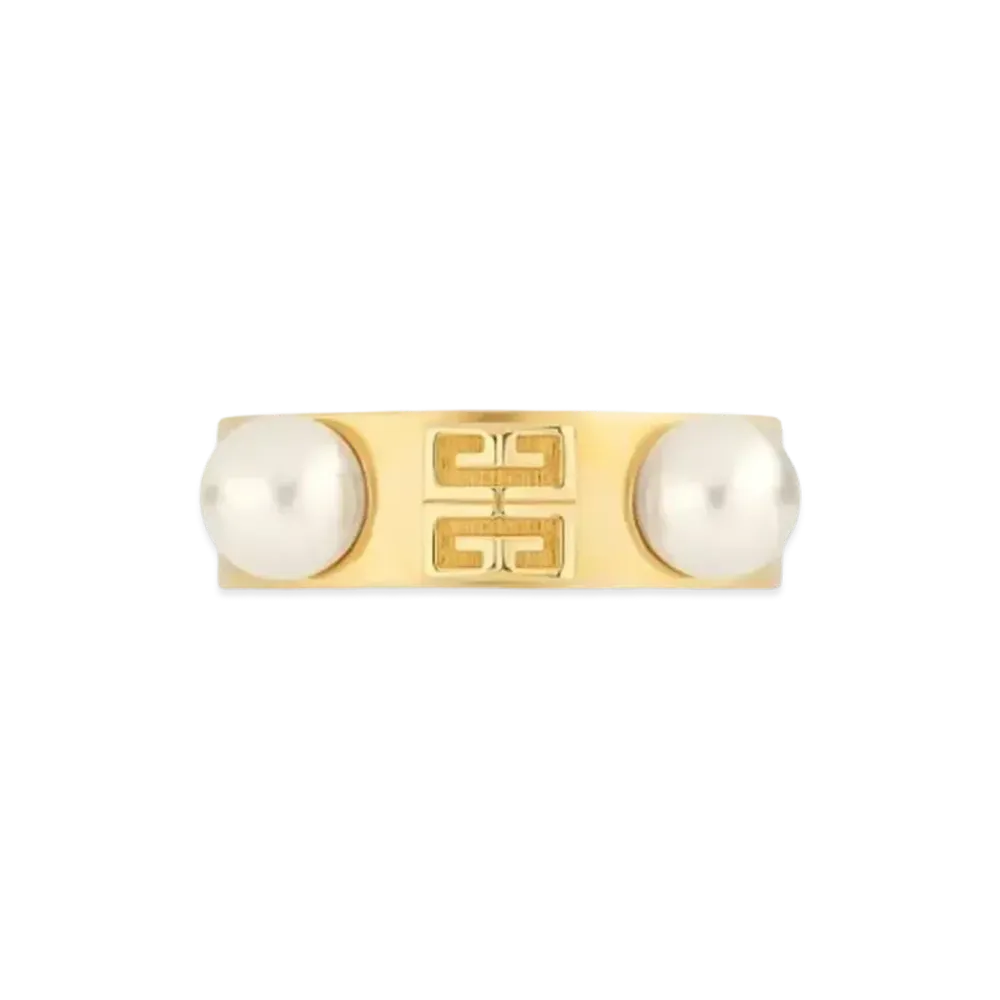 GIVENCHY 4G Ring In Metal with Pearls "Golden Yellow"