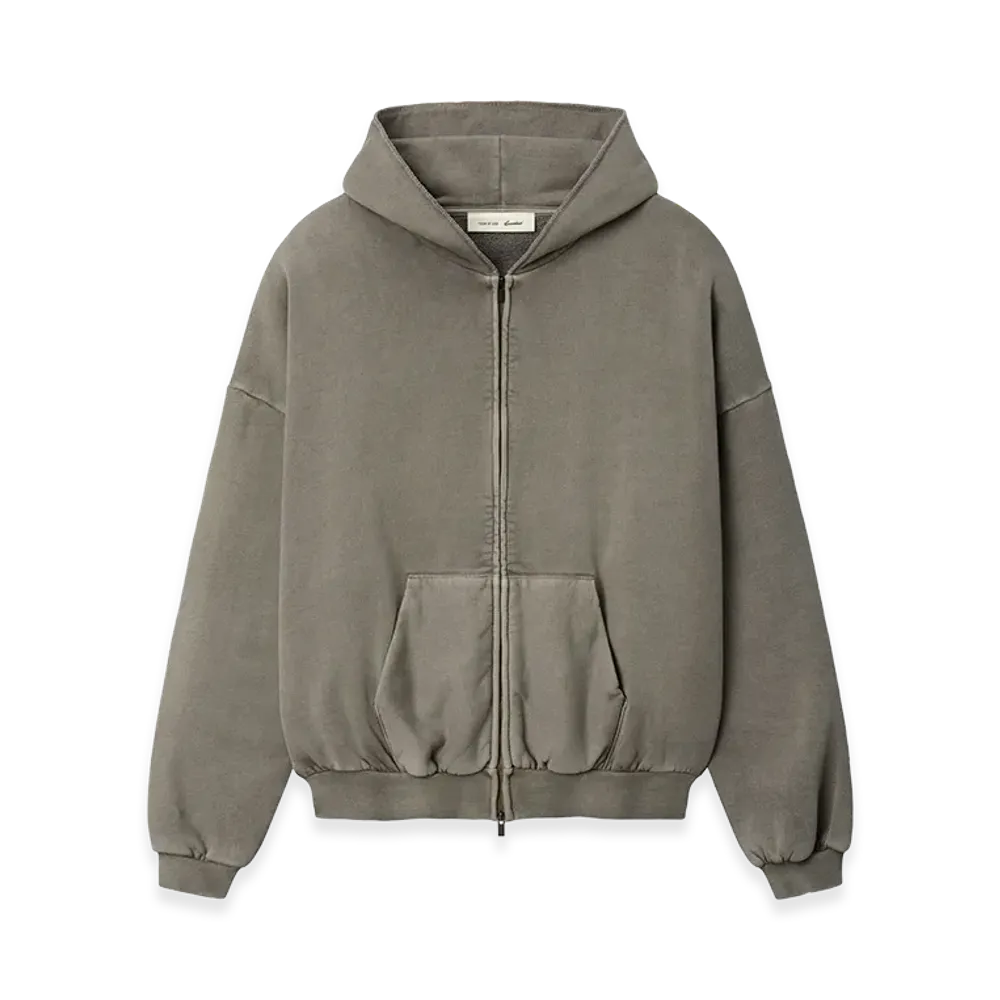 FEAR OF GOD ESSENTIALS 90s Zip-Up Hoodie "Washed Seal"