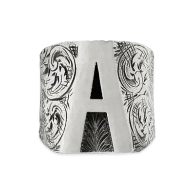 GUCCI Alphabet "A" Silver Ring "Silver"