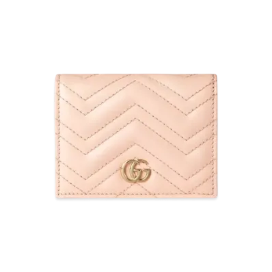 GUCCI GG Marmont Card Case Wallet "Light Pink"