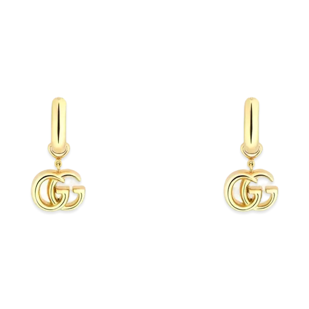 GUCCI GG Running Yellow Gold Earrings