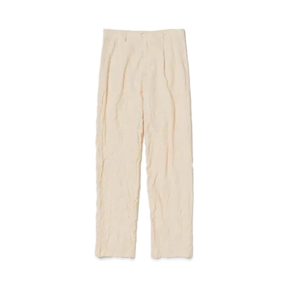 AURALEE Wrinkled Washed Finx Twill Pants "Pink Beige"
