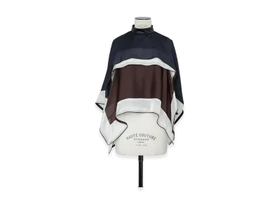 sacai Women's Satin x Chiffon Pullover "Brown/Ecru"