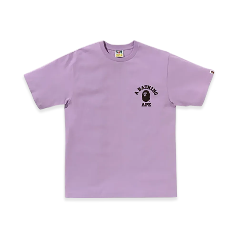 A BATHING APE Bicolor College Ats Tee "Purple"