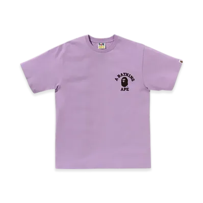 A BATHING APE Bicolor College Ats Tee "Purple"