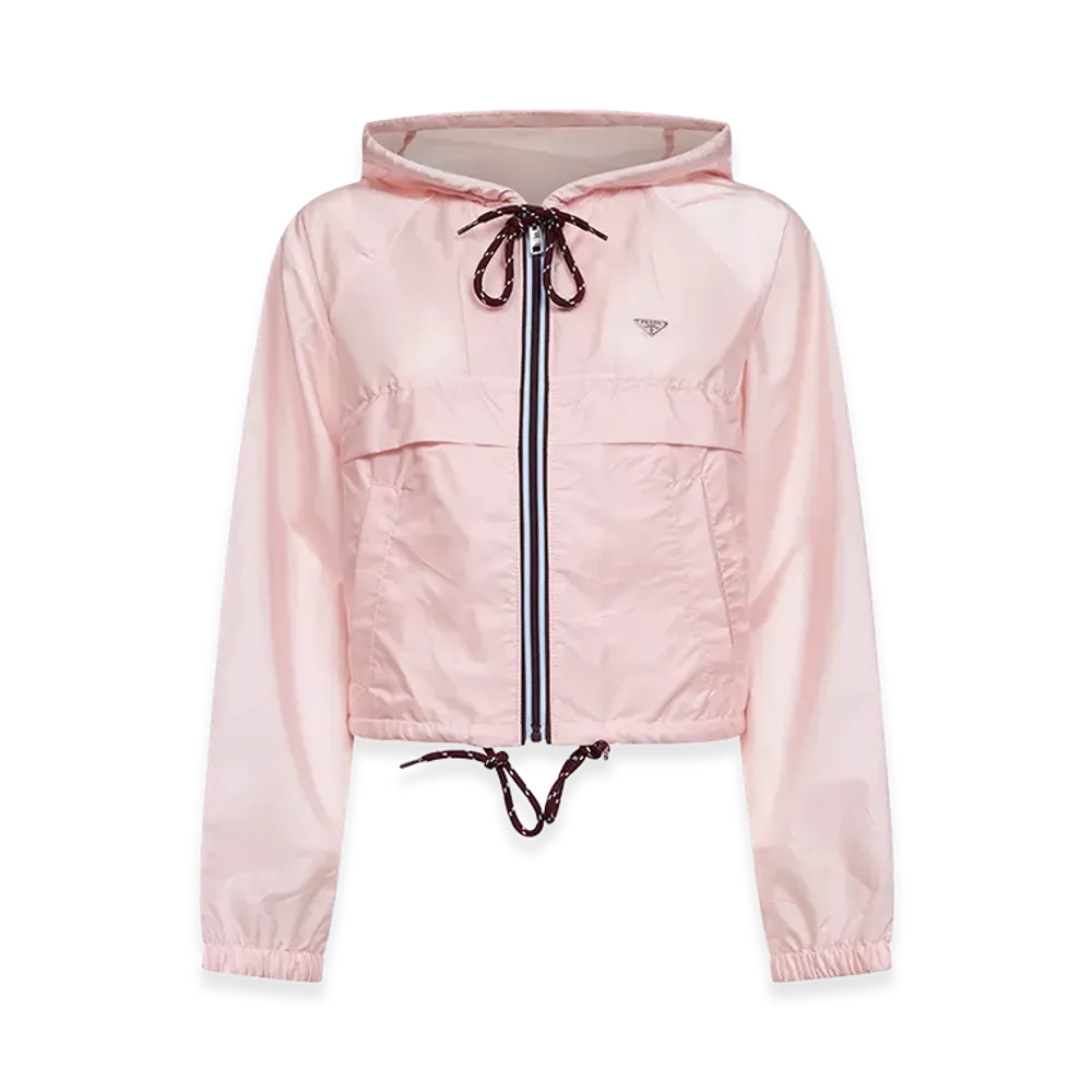 PRADA Women's Re-Nylon Feather Crop Jacket "Pink"