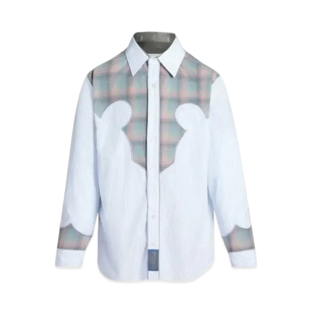 Maison Margiela Pendleton Yoke Pinstripe Shirt "Blue/Pink"
