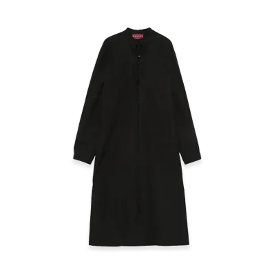 GUCCI Women's Dress Heavy Cot Pop W/Lea W/Mo "Black"