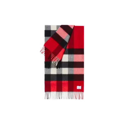 Burberry Check Cashmere Scarf "Red"