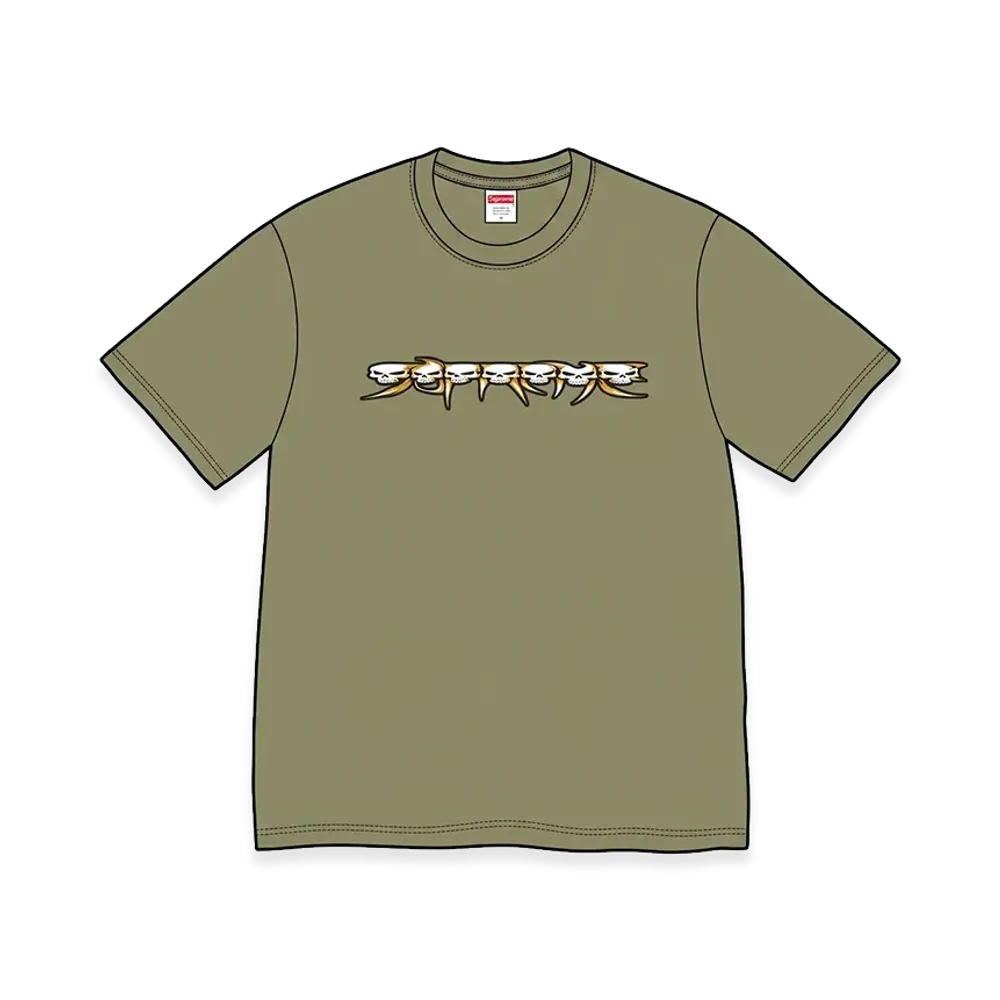 Supreme Skulls Spellout Tee "Light Olive"