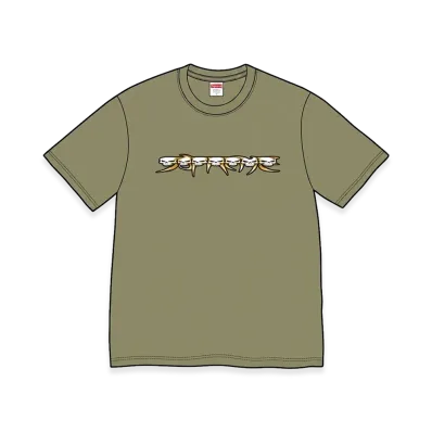 Supreme Skulls Spellout Tee "Light Olive"