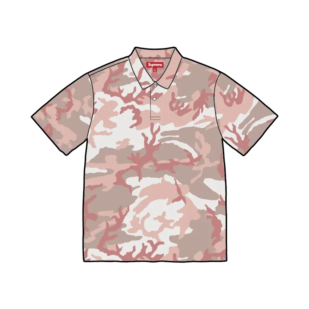Supreme Washed Camo Polo "Pink Camo"