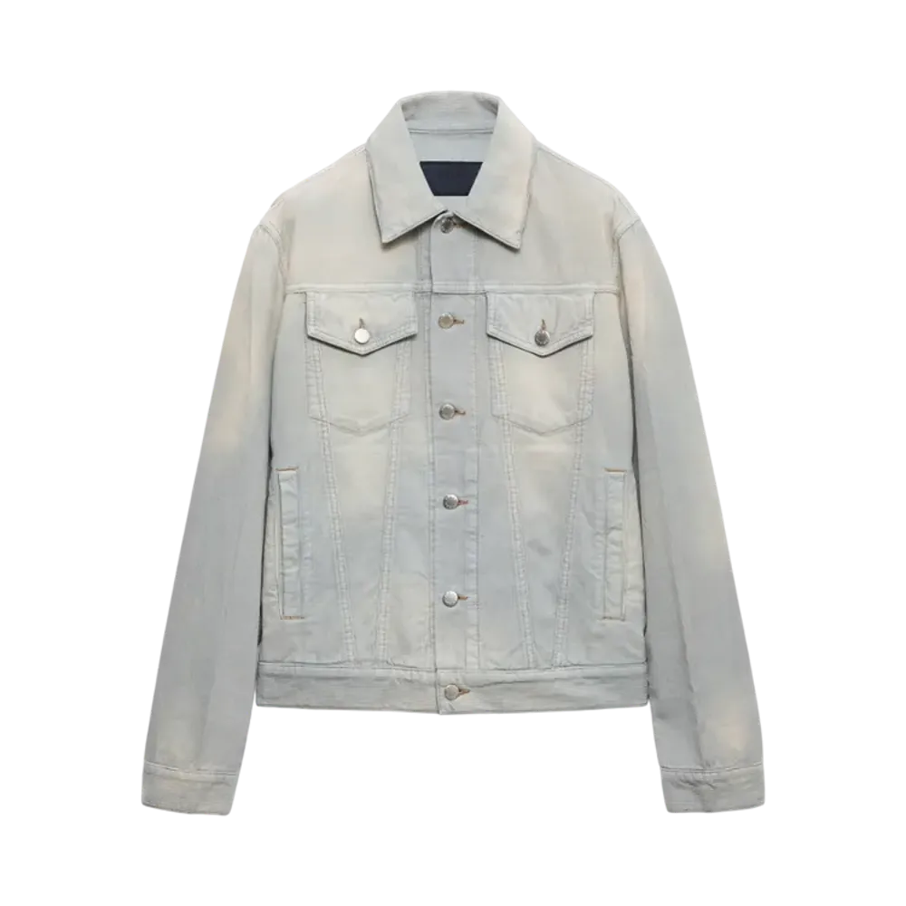 PRADA Men's Corduroy Blouson Jacket "Light Blue"