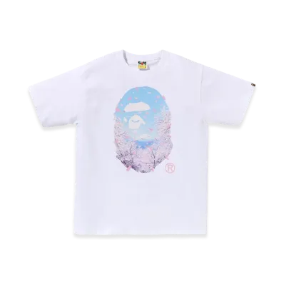 A BATHING APE Sakura Photo Ape Head Tee "White"