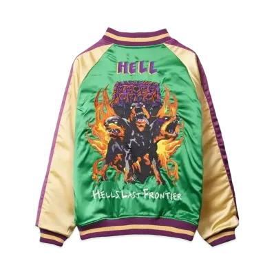 MAYO FIRE Embroidery Reversible Souvenir Jacket "BLUE x GREEN"