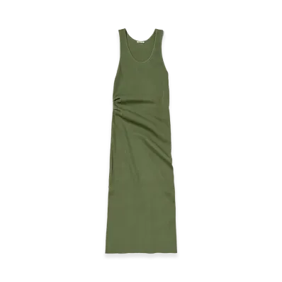 AURALEE High Gauge Tuck Rib Knit Dress "Olive"