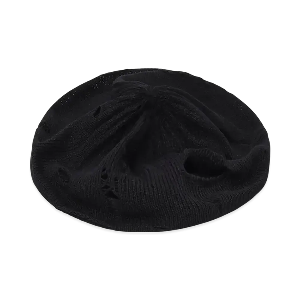 Yohji Yamamoto POUR HOMME Jersey Damaged Beret "Black"