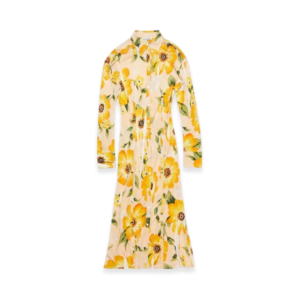 Acne Studios Printed button-up dress "Orange Multi"