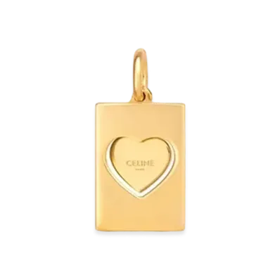 CELINE Separables Heart Interlocked Pendant In Brass With Gold Finish "Gold"