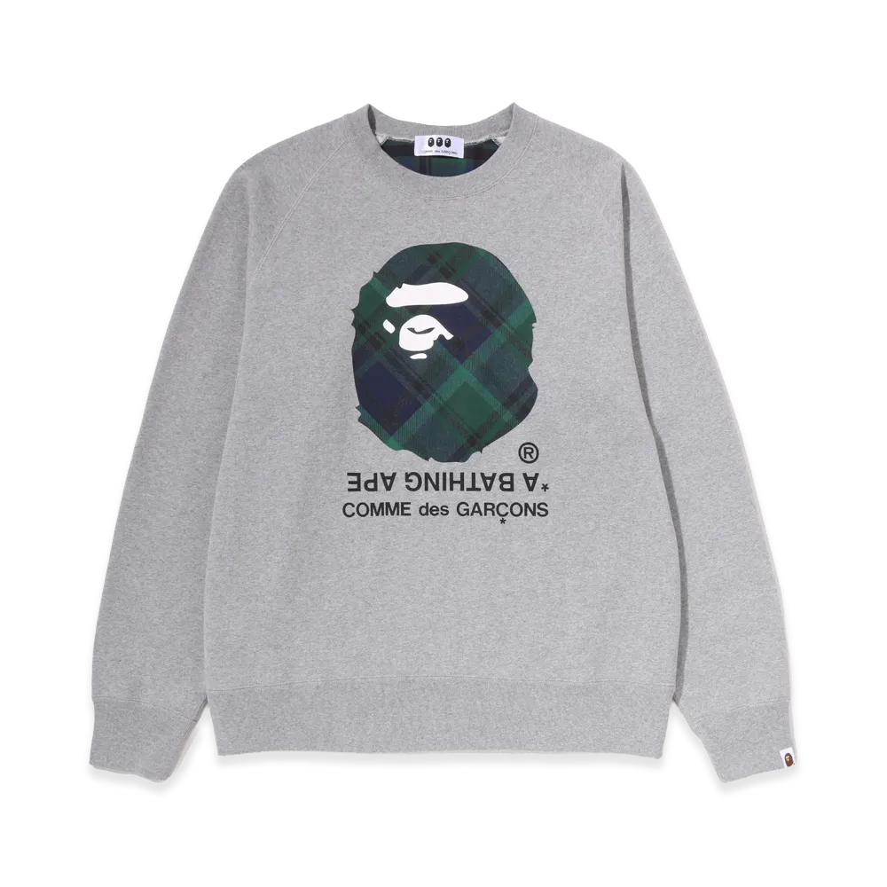 A BATHING APE x COMME des GARCONS CDG Osaka Bape Crewneck Sweatshirt "Gray"