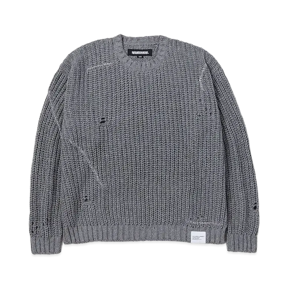NEIGHBORHOOD 24SS Savage Crewneck Sweater "Gray"