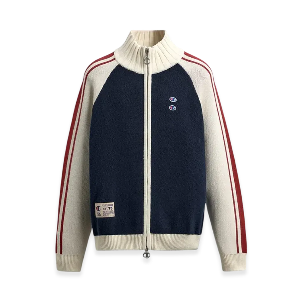 ZARA x CHAMPION Color Block Band Knit Jacket "Navy Blue"