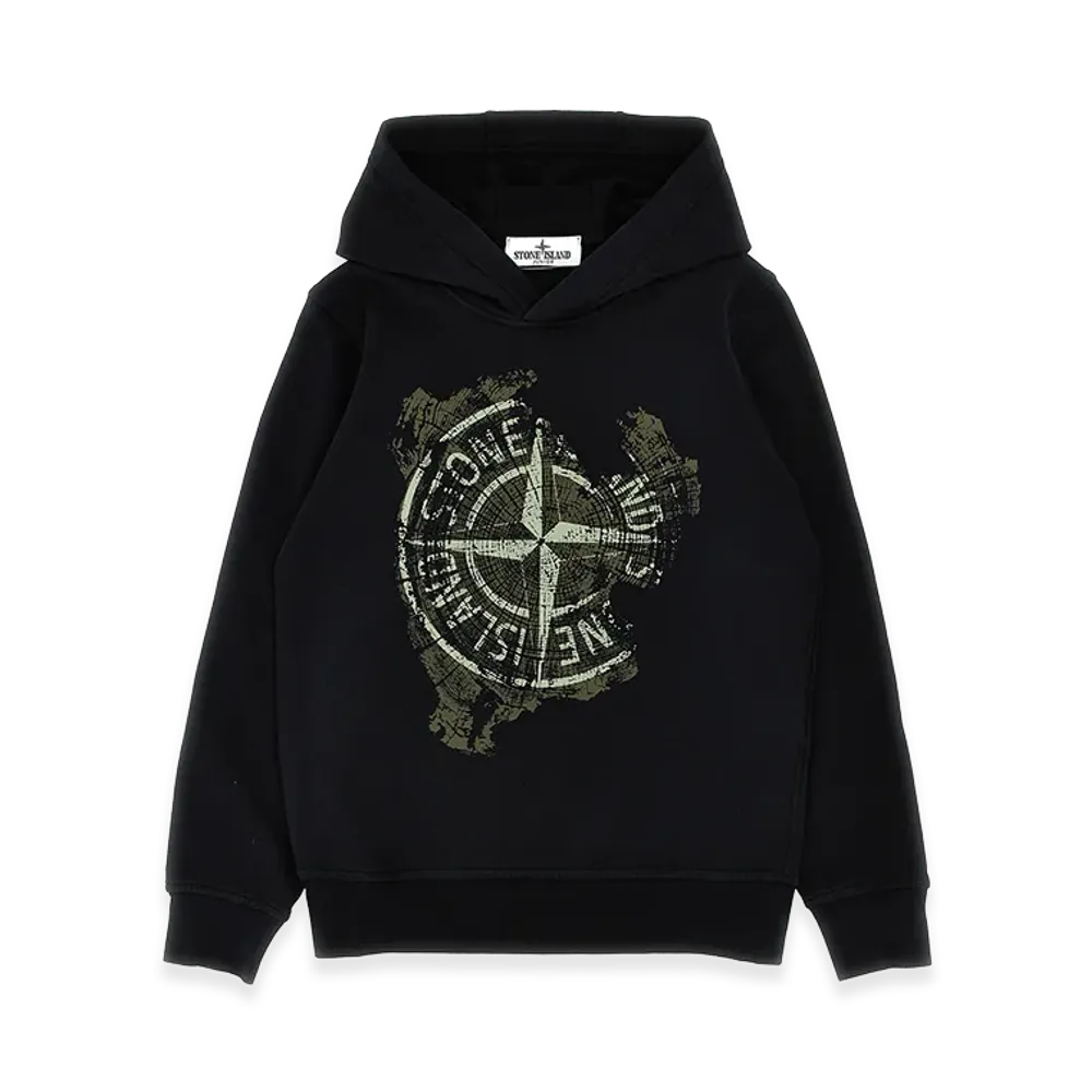 Stone Island Kids Printed Hoodie "Black"
