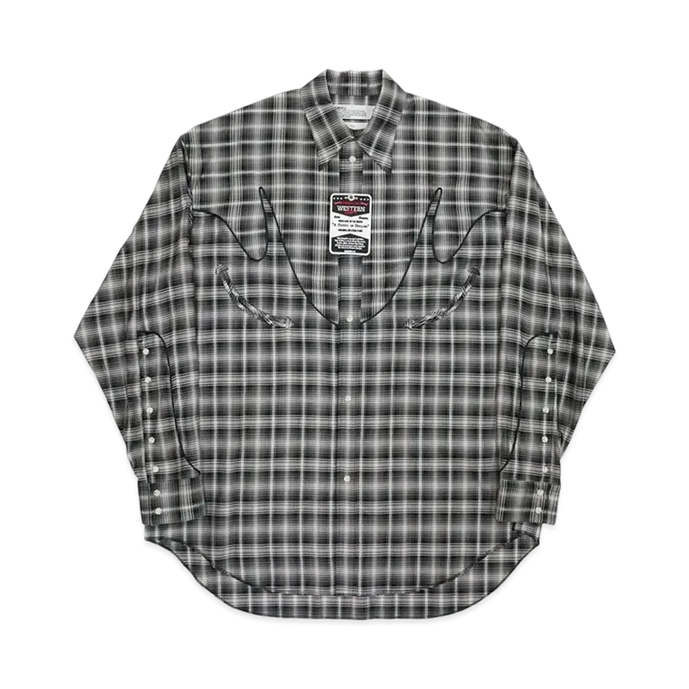 DAIRIKU Check Western Over Shirt "Black"