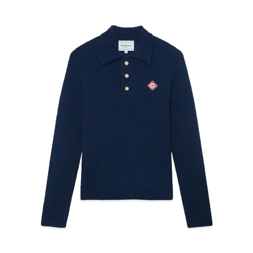 Casablanca Boucle Polo Shirt "Navy"