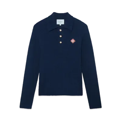 Casablanca Boucle Polo Shirt "Navy"