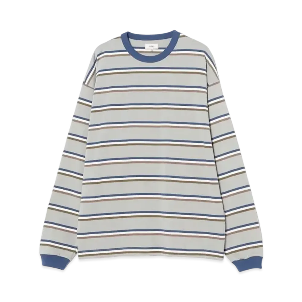 BEAMS Border Loose Long Sleeve Tee "LightGray"