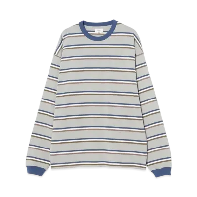 BEAMS Border Loose Long Sleeve Tee "LightGray"