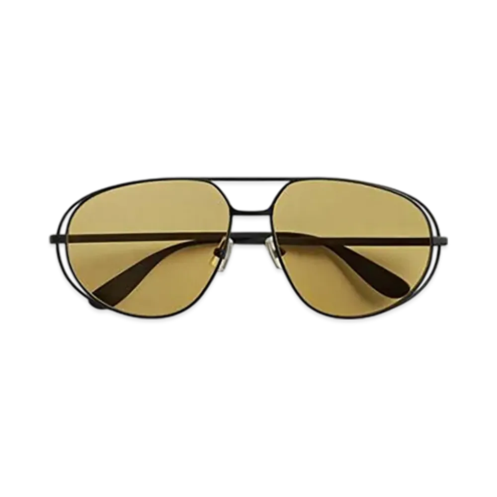 Bottega Veneta Classic Aviator Sunglasses "Black/Yellow"