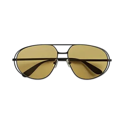 Bottega Veneta Classic Aviator Sunglasses "Black/Yellow"