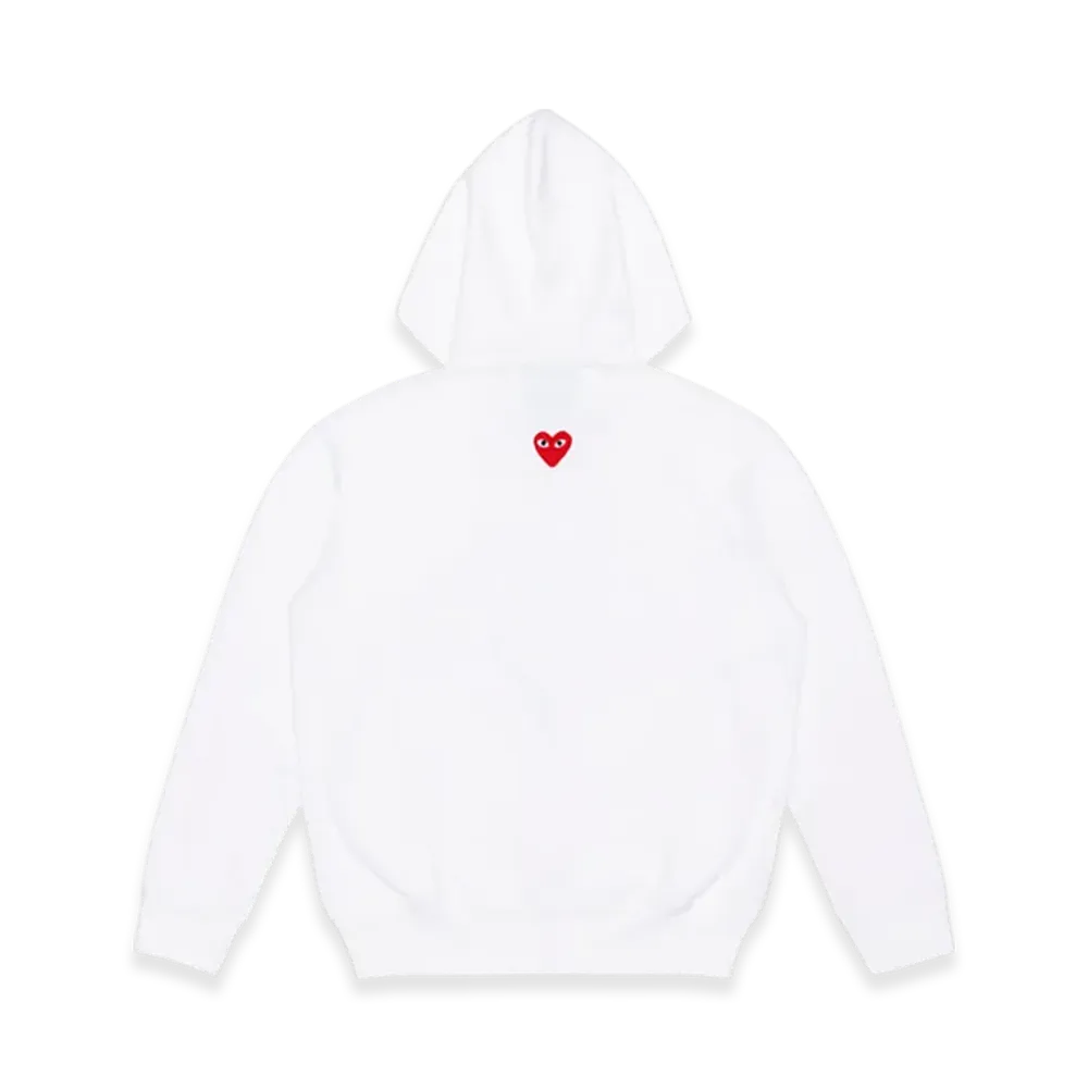 PLAY COMME des GARCONS Unisex Back Printed Zip-Up Hoodie "White"