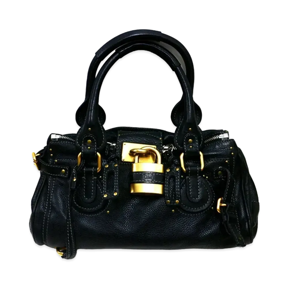Chloe Paddington Leather Hand Bag "Black"
