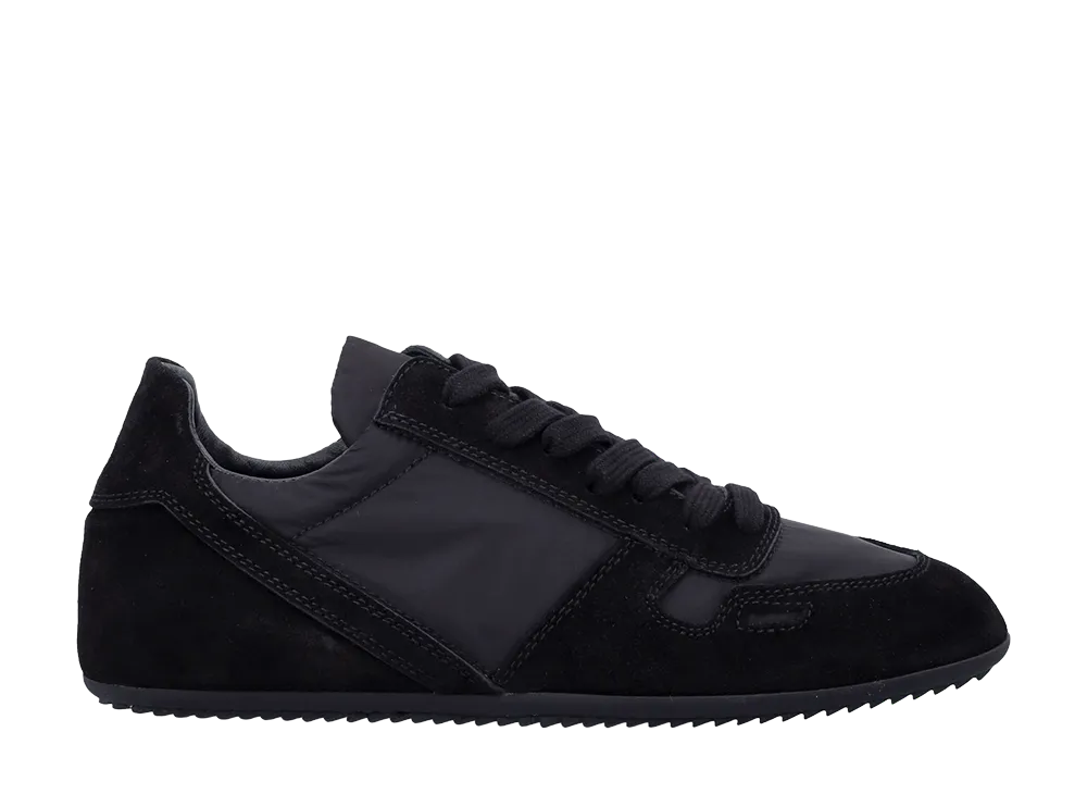 Rick Owens Minimal Sneaks Nylon Suede "Triple Black"