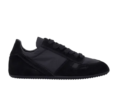 Rick Owens Minimal Sneaks Nylon Suede "Triple Black"