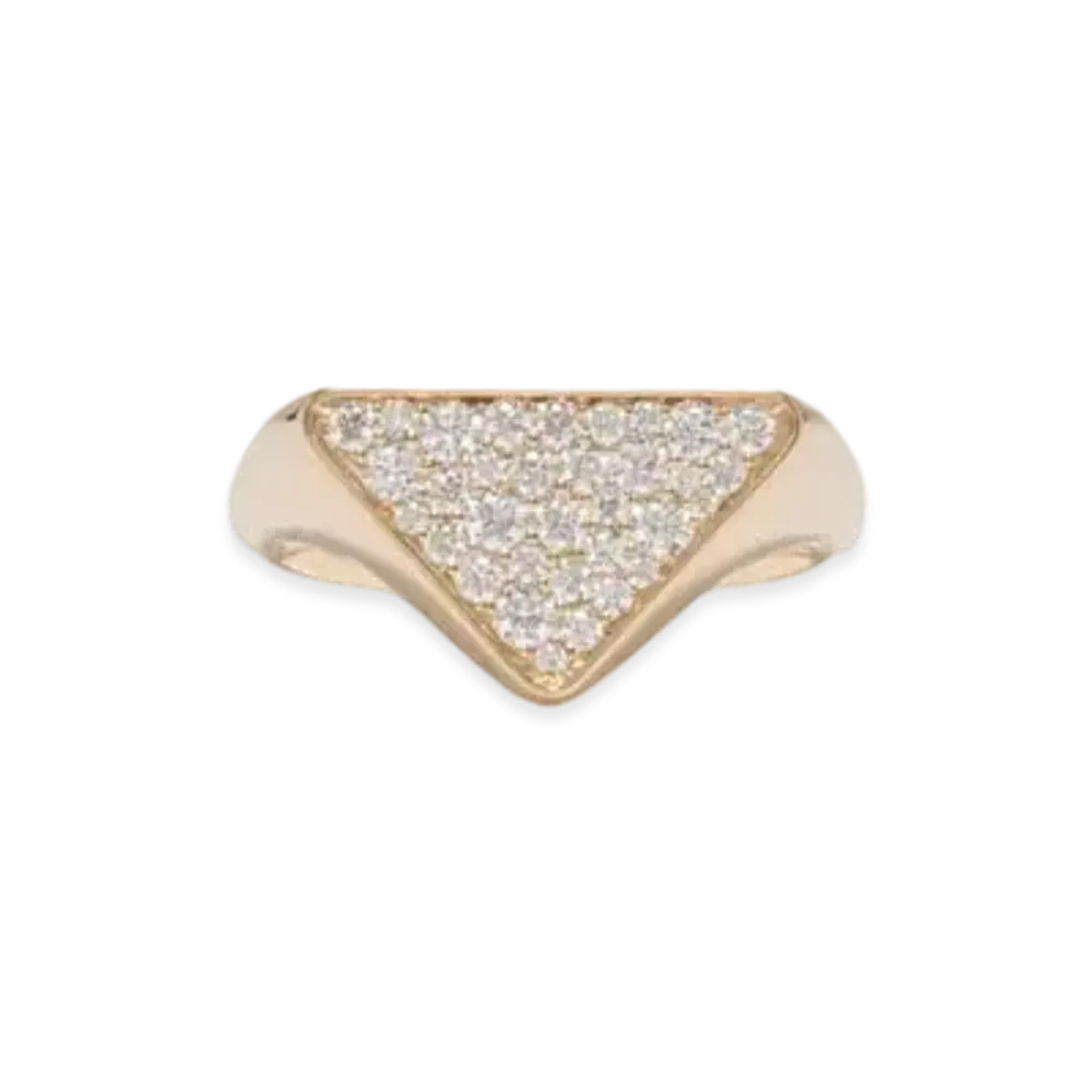 PRADA Eternal Gold Signet Ring in Yellow Gold with Diamonds