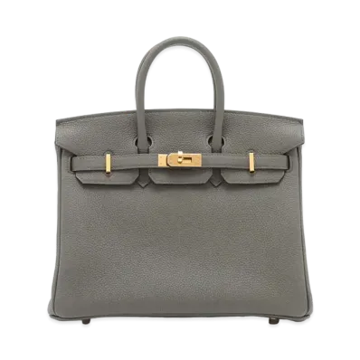 Hermes Birkin Taurillon Clemence "Etain/Gold"
