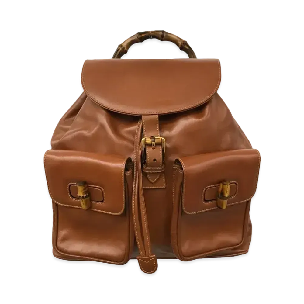 GUCCI Backpack Bamboo Leather "Light Brown"