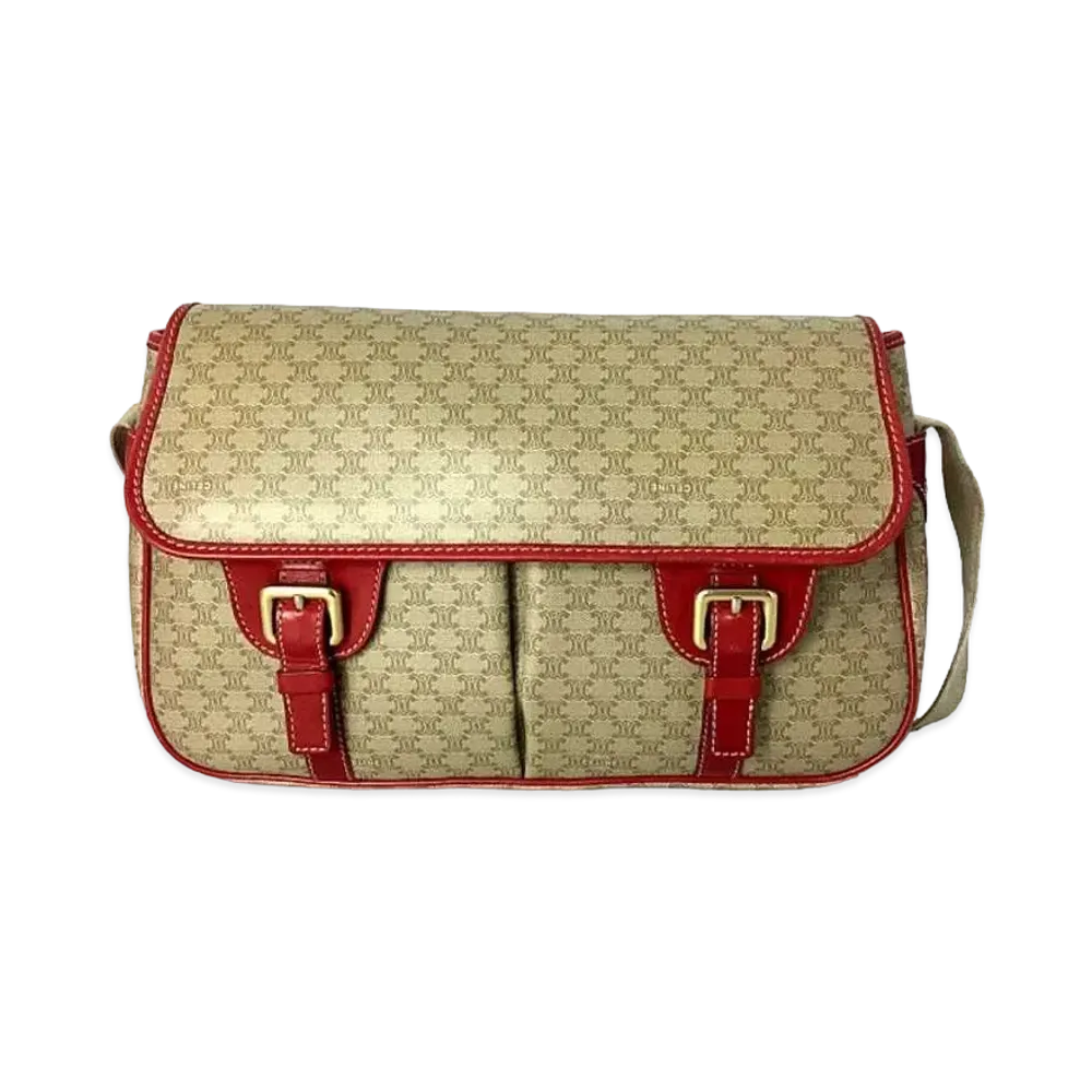 CELINE PVC Messenger Shoulder Bag "Red"