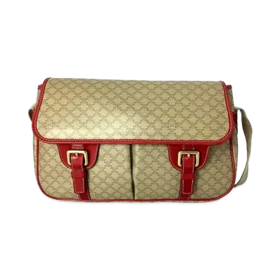 CELINE PVC Messenger Shoulder Bag "Red"