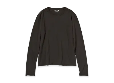 AURALEE Women's Brushed Organic Cotton Cashmere Jersey L/S Tee "Ink Black"